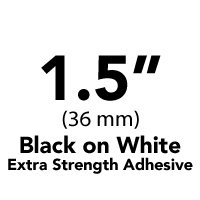 Brother TZeS261 Black on White Laminated Tape with Extra Strength Adhesive 36mm x 8m (1 1/2" x 26'2")