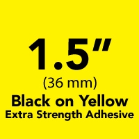 Brother TZeS661 Black on Yellow Laminated Tape with Extra Strength Adhesive 36mm x 8m (1 1/2" x 26'2")