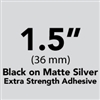 Brother TZeS961 Black on Matte Silver Laminated Tape with Extra Strength Adhesive 36mm x 8m (1 1/2" x 26'2")