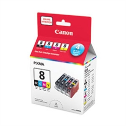 Canon CLI84PK ( CLI-84PK ) ( 0620B036 ) OEM Black/Colour Ink Tanks, Combo Pack complete with PP-201 Photo Paper