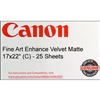 Canon Fine Art Enhanced Velvet Paper 17" x 22" (225gsm) - 25 Sheets - 0834V774