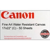 Canon Fine Art Water Resistant Canvas for Inkjet 17" x 22'" - 50 Sheets (400 gsm) - 0849V399 