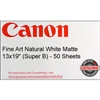 Canon Fine Art Natural White Matte Paper 13" x 19'" - 50 Sheets (230 gsm) - 0850V060