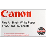 Canon Fine Art Bright White Matte Paper (230 gsm) for Inkjet 17" x 22" - 50 Sheets (330gsm) - 0850V072 