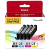 Canon CLI281 ( CLI-281 ) ( 2091C005 ) OEM Combo Pack includes Black/Cyan/Magenta/Yellow