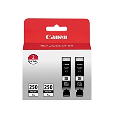 Canon PGI250XL ( PGI-250XL ) ( 6432B010 ) OEM Black High Yield Inkjet Cartridge (Twin Pack)