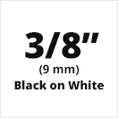 Dymo IND Heat-Shrink Tube Black on White 3/8" x 5' (9mm x 1m) - 18053 / S0718280