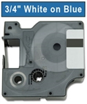 Dymo IND Vinyl Labels White on Blue 3/4" x 18' (19mm x 5m)  - 1805417