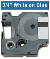 Dymo IND Vinyl Labels White on Blue 3/4" x 18' (19mm x 5m)  - 1805417