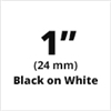 Dymo IND Heat-Shrink Tube Black on White 1" x 5' (25mm x 1m) - 1805443