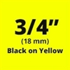 Dymo IND Vinyl Labels Black on Yellow 3/4" x 18' (19mm x 5m)  - 18433 / S0718470