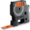 Dymo D1 Durable Tape Black on Orange 1/2" x 10' (12mm x 3m) - 1978367