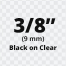 Dymo D1 Standard Labels Black on Clear 3/8" x 23' (9mm x 7m) - 40910 / S0720670