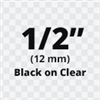 Dymo D1 Standard Labels Black on Clear 1/2" x 23' (12mm x 7m) - 45010 / S0720500