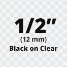 Dymo D1 Standard Labels Black on Clear 1/2" x 23' (12mm x 7m) - 45010 / S0720500