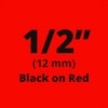 Dymo D1 Compatible Standard Labels Black on Red 1/2" x 23' (12mm x 7m) - 45017 / S0720570