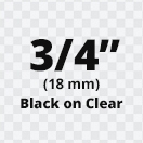 Dymo D1 Standard Labels Black on Clear 3/4" x 23' (19mm x 7m) - 45800