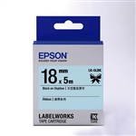 Epson LabelWorks LK 3/4" (18mm) x 16' (5m) Black on Sky Blue Ribbon Tape - LK-5LBK