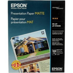 Epson Presentation Paper Matte 8.5" x 11" - 100 Sheets - S041062