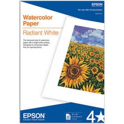Epson Watercolor Paper Radiant White for Inkjet 13" x 19" (Super-B) - 20 Sheets - s041351