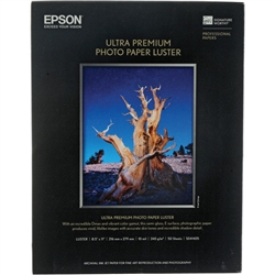 Epson Ultra Premium Luster Photo Paper for Inkjet 8.5" x 11" (Letter) - 50 Sheets - S041405