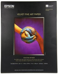 Epson Velvet Fine Art Paper for Inkjet 8.5" x 11" (Letter) - 20 Sheets - S041636