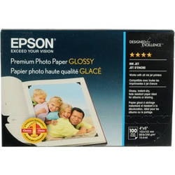 Epson Premium Glossy Photo Paper for Inkjet 4" x 6" (A6) Borderless - 100 Sheets - S041727