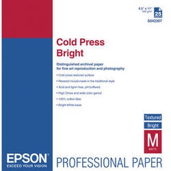 Epson Cold Press Bright Textured Matte Paper 8.5" x 11" - 25 Sheets - S042307