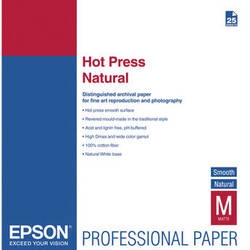 Epson Hot Press Natural Smooth Matte Paper 17" x 22" - 25 Sheets - S042321