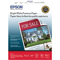 Epson Bright White Premium Paper 8.5" x 11" (75gsm) - 10 x 500 Sheets - S450218-PK