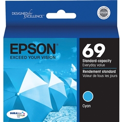 Epson 69 ( T069220 ) OEM Cyan InkJet Cartridge for the Epson Stylus CX5000 / CX6000 InkJet Printers<br>Yield 335 Pages