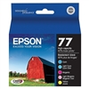 Epson 77 ( T077920 ) OEM Combo Pack includes Black, Cyan, Magenta, Yellow, Light Cyan and Light Magenta for the Epson Artisan 50 , Stylus Photo R260 / R280 / R380 / RX580 / RX595 / RX680 inkjet printers.