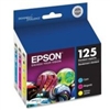 Epson 125 ( T125520 ) OEM Colour  Ink Cartridge Multi-Pack (includes one each of Cyan, Magenta and Yellow) for the Epson Stylus NX125 / NX127 / NX420 / NX625, WorkForce 320 / 323 / 325 / 520 InkJet Printers