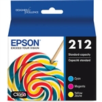 Epson 212 ( T212520 ) OEM Colour Combo Pack includes Cyan, Magenta and Yellow for the Expression Home XP-4100/4105 / WorkForce WF-2830/2850