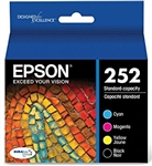 Epson 252 ( T252120-BCS ) OEM Combo Pack includes Black, Cyan, Magenta and Yellow for the Epson WorkForce WF-3620 / WF-3640 / WF-7110 / WF-7610 / WF-7620 InkJet Printers