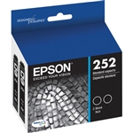 Epson 252 ( T252120 ) OEM Black Inkjet Cartridge ( Dual Pack ) for the Epson WorkForce WF-3620 / WF-3640 / WF-7110 / WF-7610 / WF-7620 InkJet Printers