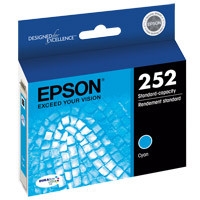 Epson 252 ( T252220 ) OEM Cyan Inkjet Cartridge for the Epson WorkForce WF-3620 / WF-3640 / WF-7110 / WF-7610 / WF-7620 InkJet Printers