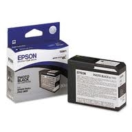 Epson T5801 ( T580100 ) OEM Photo Black Inkjet Cartridge for the Epson Stylus Pro 3800 InkJet Printers<br>Yield: 80 ml