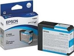 Epson T5802 ( T580200 ) OEM Cyan Inkjet Cartridge for the Epson Stylus Pro 3800 InkJet Printers<br>Yield: 80 ml