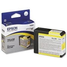 Epson T5804 ( T580400 ) OEM Yellow Inkjet Cartridge for the Epson Stylus Pro 3800 InkJet Printers<br>Yield: 80 ml