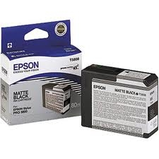 Epson T5808 ( T580800 ) OEM Matte Black Inkjet Cartridge for the Epson Stylus Pro 3800 InkJet Printers<br>Yield: 80 ml
