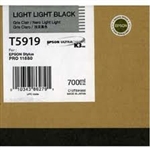 Epson T5919 ( T591900 ) OEM Light Light Black Inkjet Cartridge for the Stylus Pro 11880 <br>Yield: 700ml