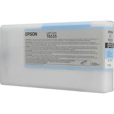 Epson T6535 ( T653500 ) OEM Light Cyan Inkjet Cartridge for the Epson Stylus Pro 4900 inkjet printers (200 ml of ink)