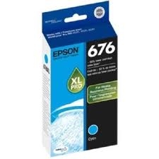 Epson 676XL ( T676XL220 ) OEM Cyan High Yield Inkjet Cartridge for the Epson WorkForce Pro WP-4020 InkJet Printers