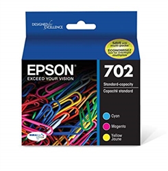 Epson 702 ( T702520 ) OEM Colour Combo Pack Inkjet Cartridge includes one each of Cyan, Magenta and Yellow for the WorkForce Pro WF-3720