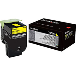 Lexmark 700H4 ( 70C0H40 ) OEM Yellow High Yield Laser Toner Cartridge