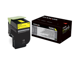 Lexmark 700X4 ( 70C0X40 ) OEM Yellow Extra High Yield Laser Toner Cartridge