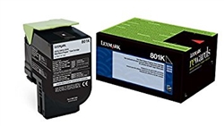 Lexmark 801K ( 80C10K0 ) OEM "Return Program" Black Toner Cartridge