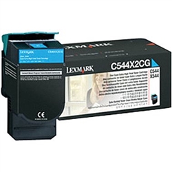 Lexmark C544X2CG OEM Cyan Extra High Yield Laser Toner Cartridge