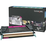 Lexmark C734A1MG OEM "Return Program" Magenta Laser Toner Cartridge